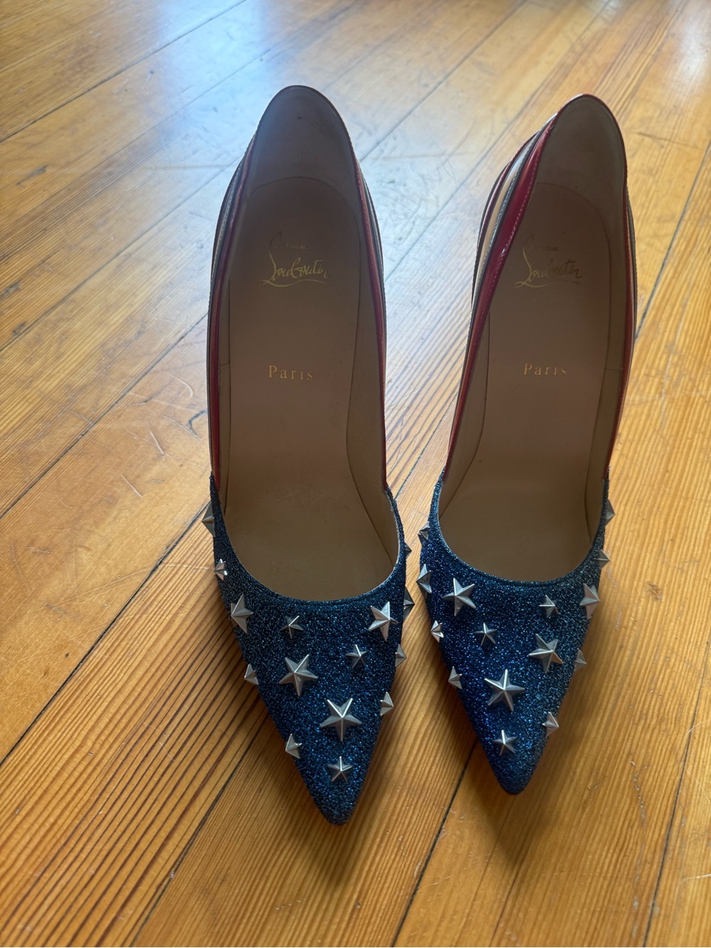 *RARE* Christian Louboutin USA Star-Embellished Pointed Pumps Heel - Picture 4 of 7